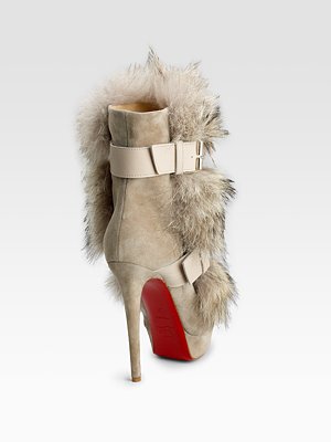 Christian Louboutin Coyote Fur Trimmed Suede Ankle Boots Fur Guide