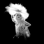 Alla Nazimova in a Feathered Headdress and dripping in pearls, Fur Goddess Hollywood Furs